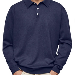 Galen | Pattern-Collar Long-Sleeve Polo