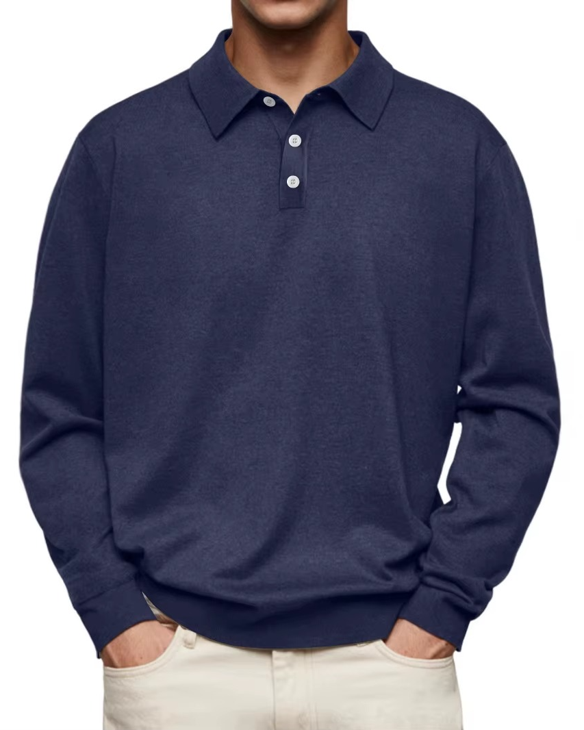 Galen | Pattern-Collar Long-Sleeve Polo