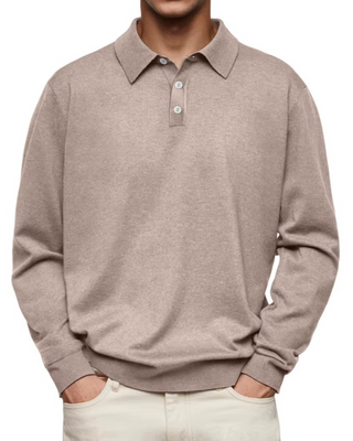 Galen | Pattern-Collar Long-Sleeve Polo