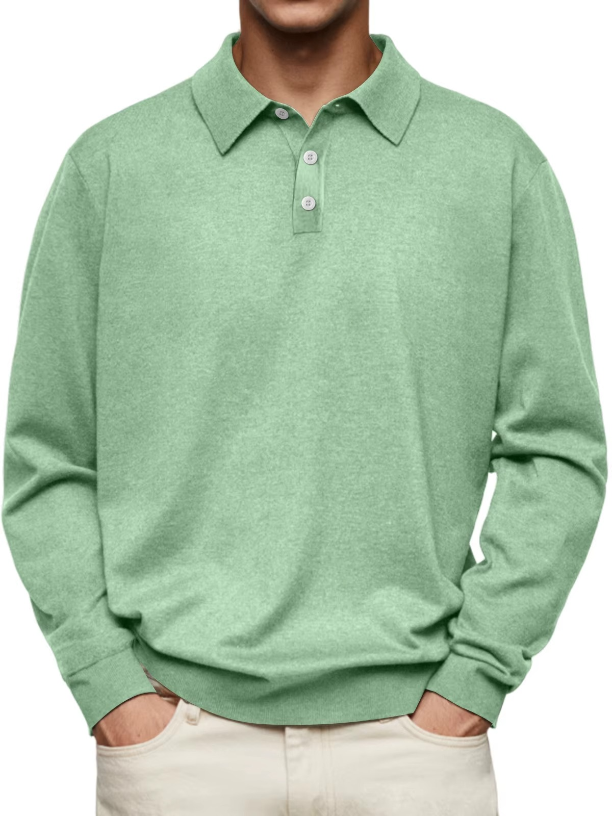 Galen | Pattern-Collar Long-Sleeve Polo