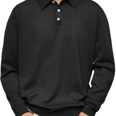 Galen | Pattern-Collar Long-Sleeve Polo
