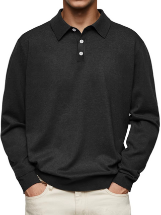 Galen | Pattern-Collar Long-Sleeve Polo