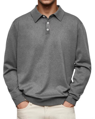 Galen | Pattern-Collar Long-Sleeve Polo