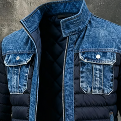 Tristan | Quilted-Panel Zip Jacket