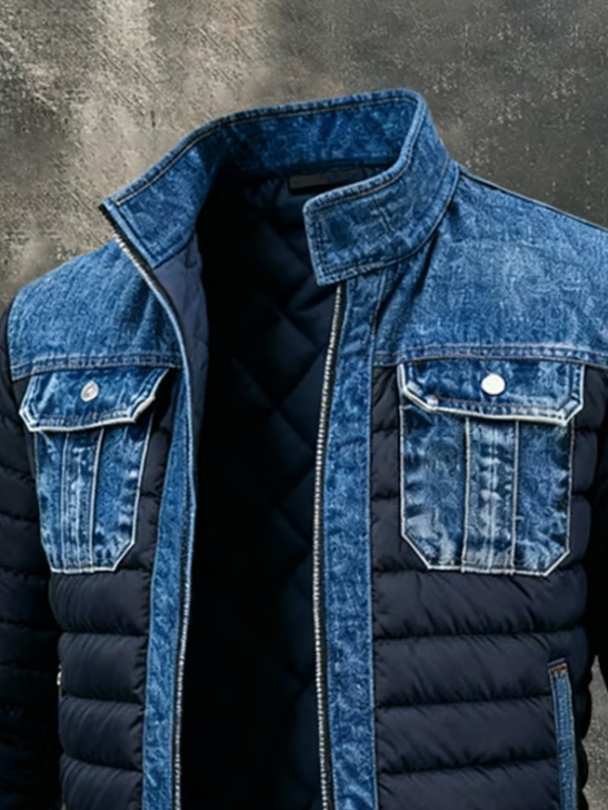 Tristan | Quilted-Panel Zip Jacket