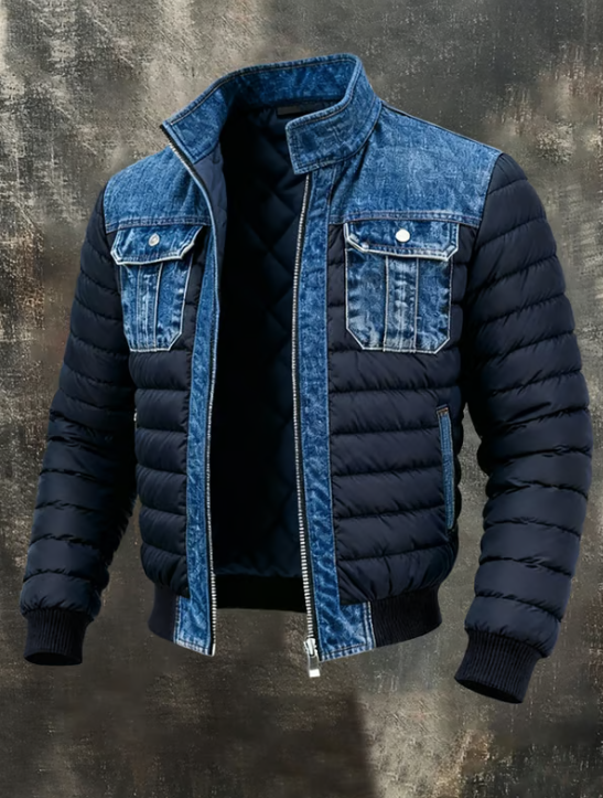 Tristan | Quilted-Panel Zip Jacket
