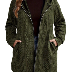 Brielle | Cable-Texture Hooded Coat