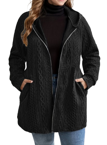 Brielle | Cable-Texture Hooded Coat