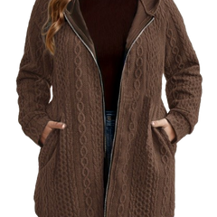 Brielle | Cable-Texture Hooded Coat