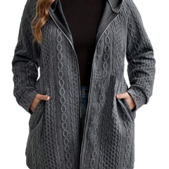 Brielle | Cable-Texture Hooded Coat