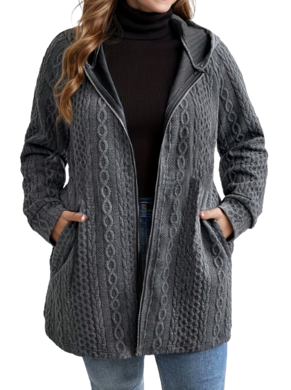 Brielle | Cable-Texture Hooded Coat