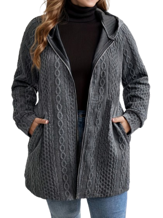 Brielle | Cable-Texture Hooded Coat