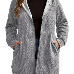 Brielle | Cable-Texture Hooded Coat