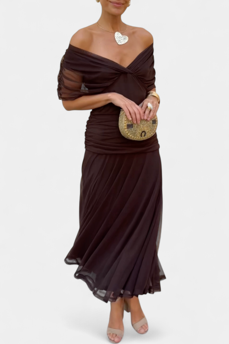 Nava | Long Floral Dress with V-Neck