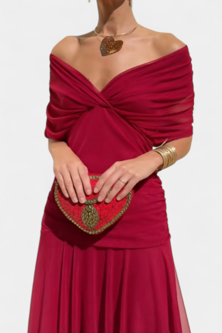 Nava | Long Floral Dress with V-Neck