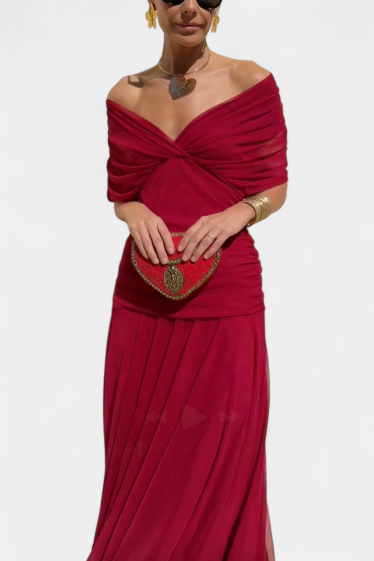 Nava | Long Floral Dress with V-Neck