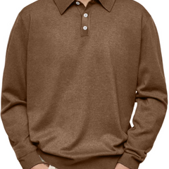 Galen | Pattern-Collar Long-Sleeve Polo