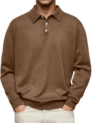 Galen | Pattern-Collar Long-Sleeve Polo