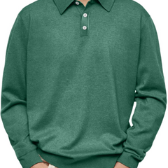 Galen | Pattern-Collar Long-Sleeve Polo