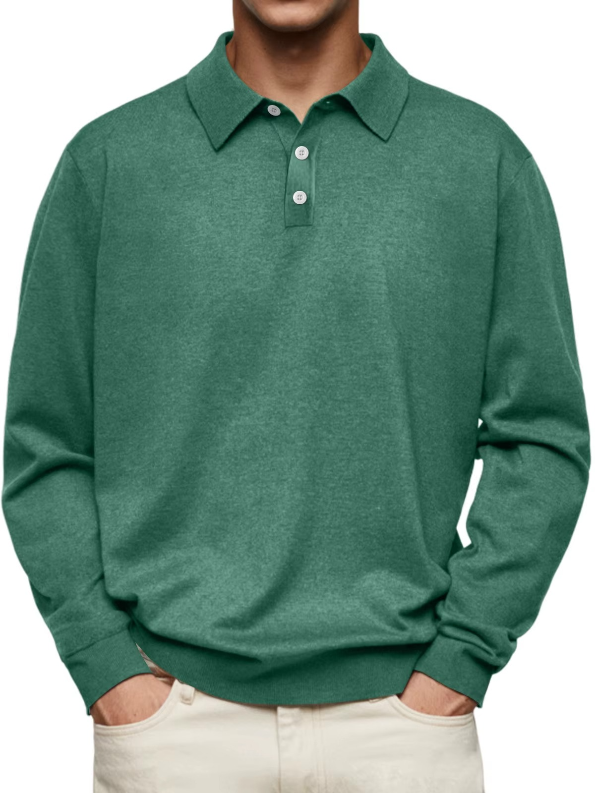 Galen | Pattern-Collar Long-Sleeve Polo