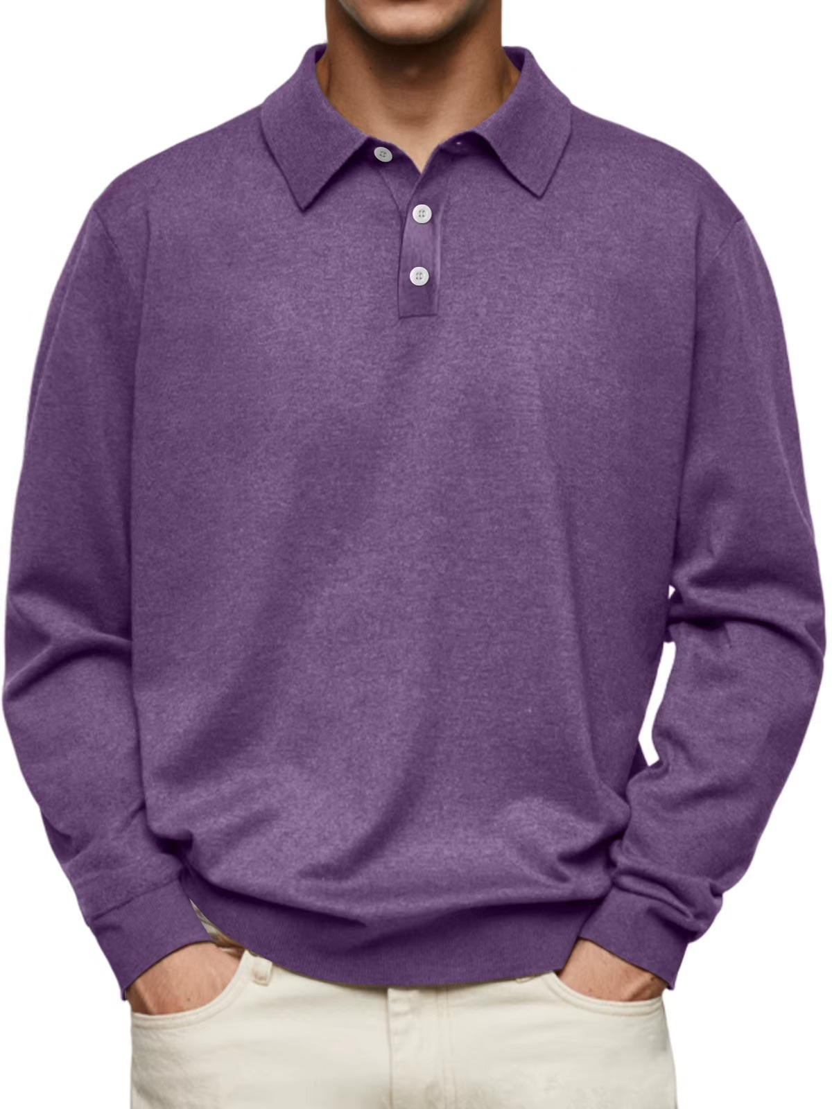 Galen | Pattern-Collar Long-Sleeve Polo