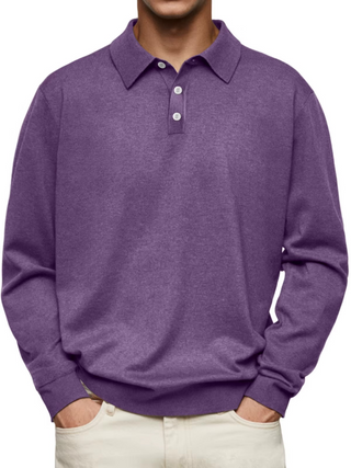 Galen | Pattern-Collar Long-Sleeve Polo