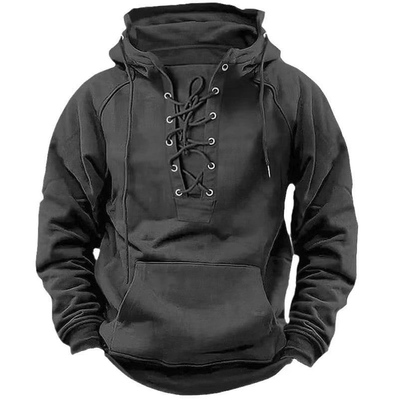 Evren | Lace-Up Pullover Hoodie