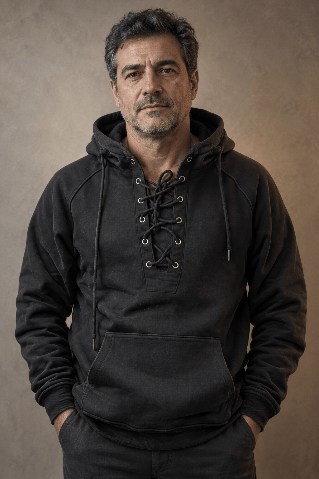 Evren | Lace-Up Pullover Hoodie