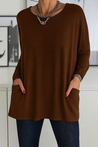Roselyn | Oversized Pocket Crew-Neck Sweater