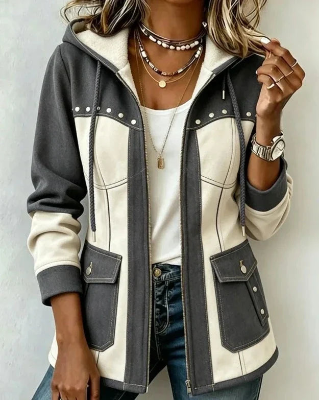 Veronica | Dual-Texture Hooded Jacket