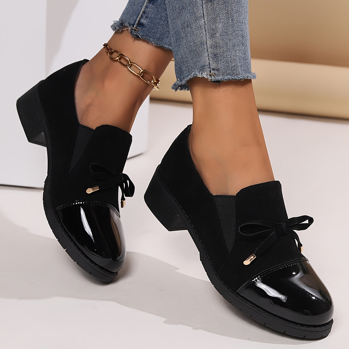 Grace | Patent Cap Toe Comfort Loafers
