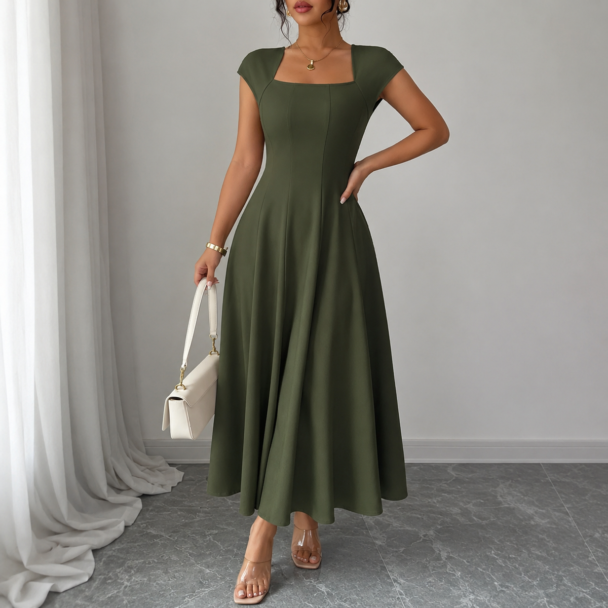 Brooklyn | Tummy-Control A-Line Midi Dress