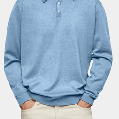 Galen | Pattern-Collar Long-Sleeve Polo