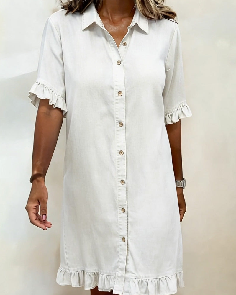 Mayah | Comfortable 100% Cotton Dress with Flattering Ruched Detailing