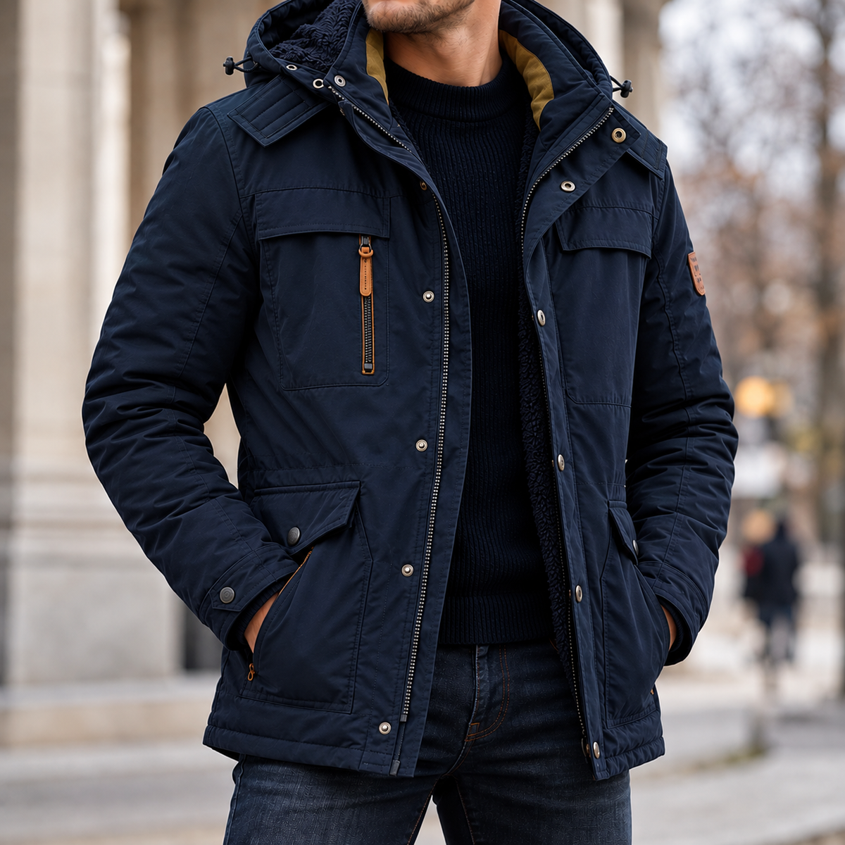 Leander | Hooded Multi-Pocket Winter Jacket