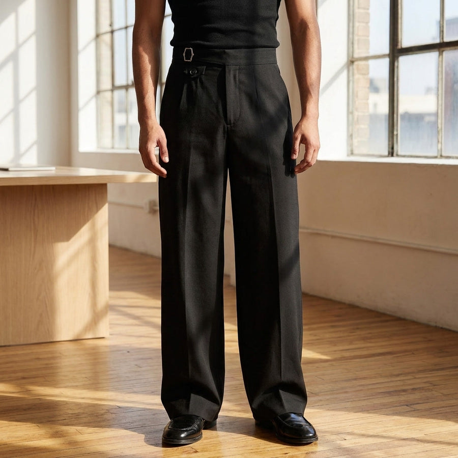 Thomas | Wide-Leg Pleated Trousers