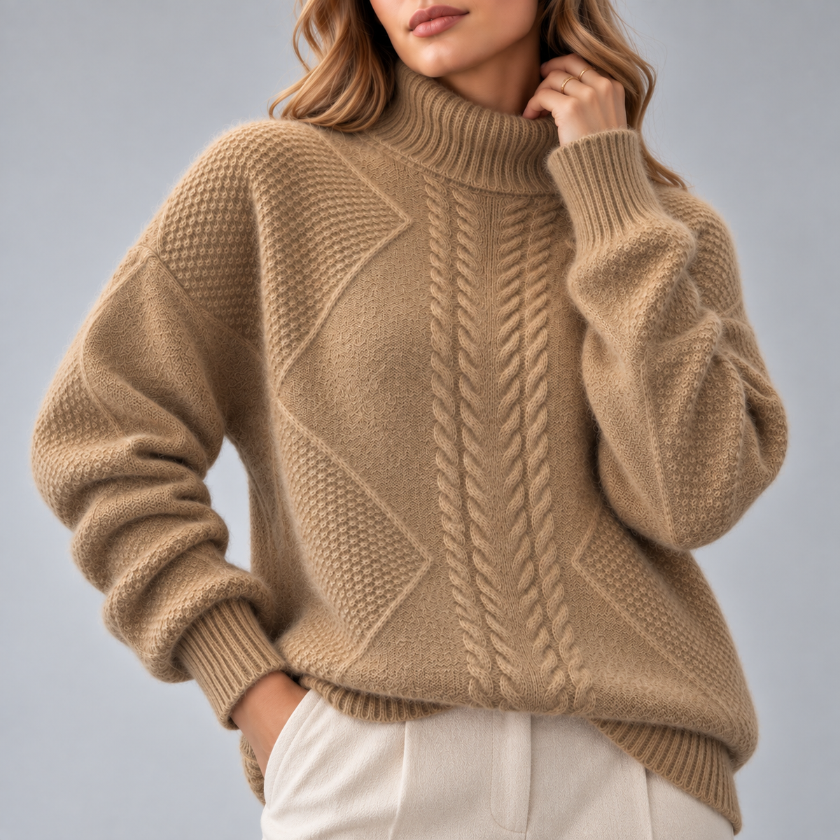 Elodie | High-Neck Textured Sweater