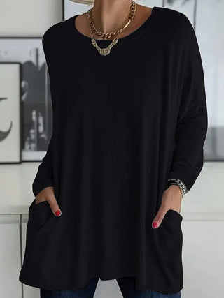 Roselyn | Oversized Pocket Crew-Neck Sweater