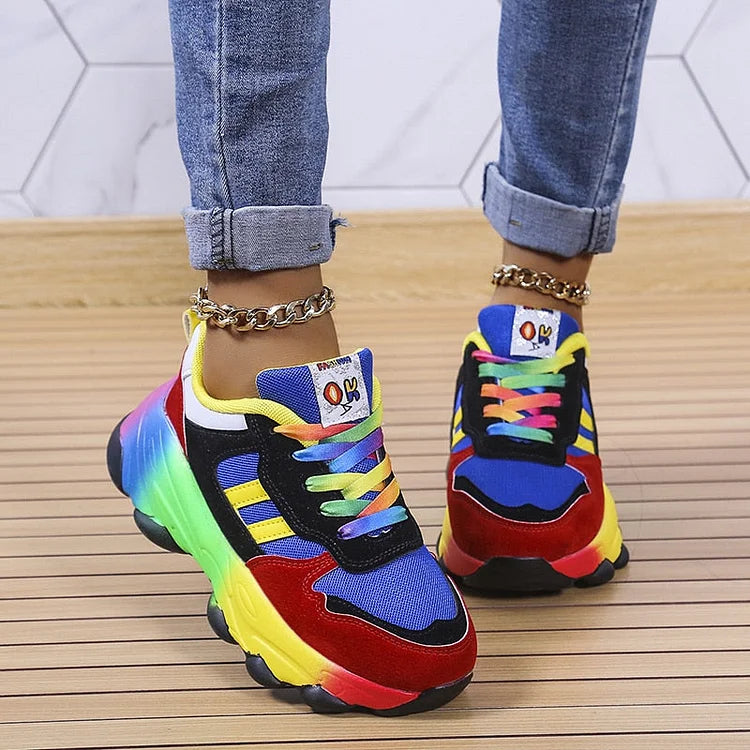 Maribel | Rainbow-Detail Platform Sneakers