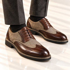 Cassian | Herringbone Lace-Up Oxford Shoes