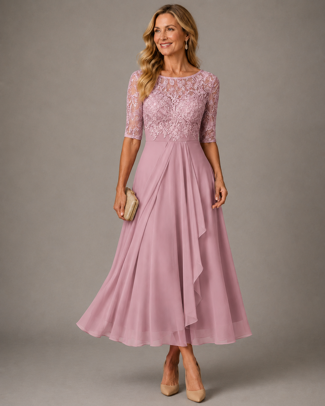 Effie | Lace Bodice Midi Dress