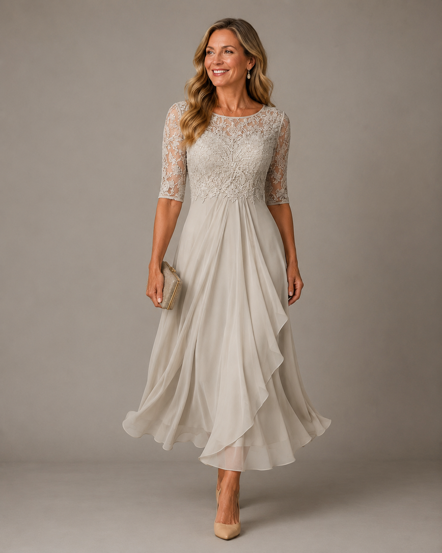 Effie | Lace Bodice Midi Dress