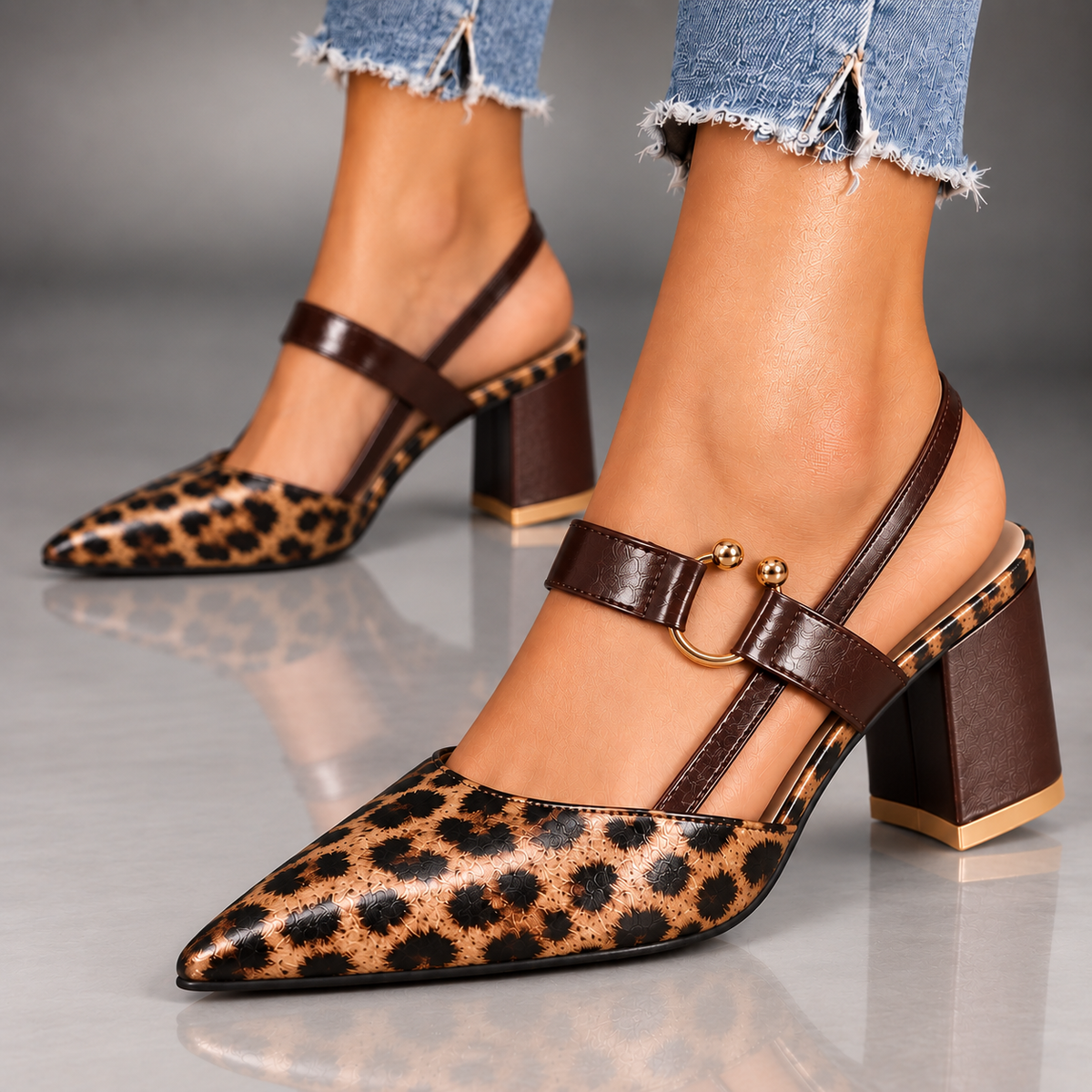 Adeline | Ring-Accent Slingback Heels
