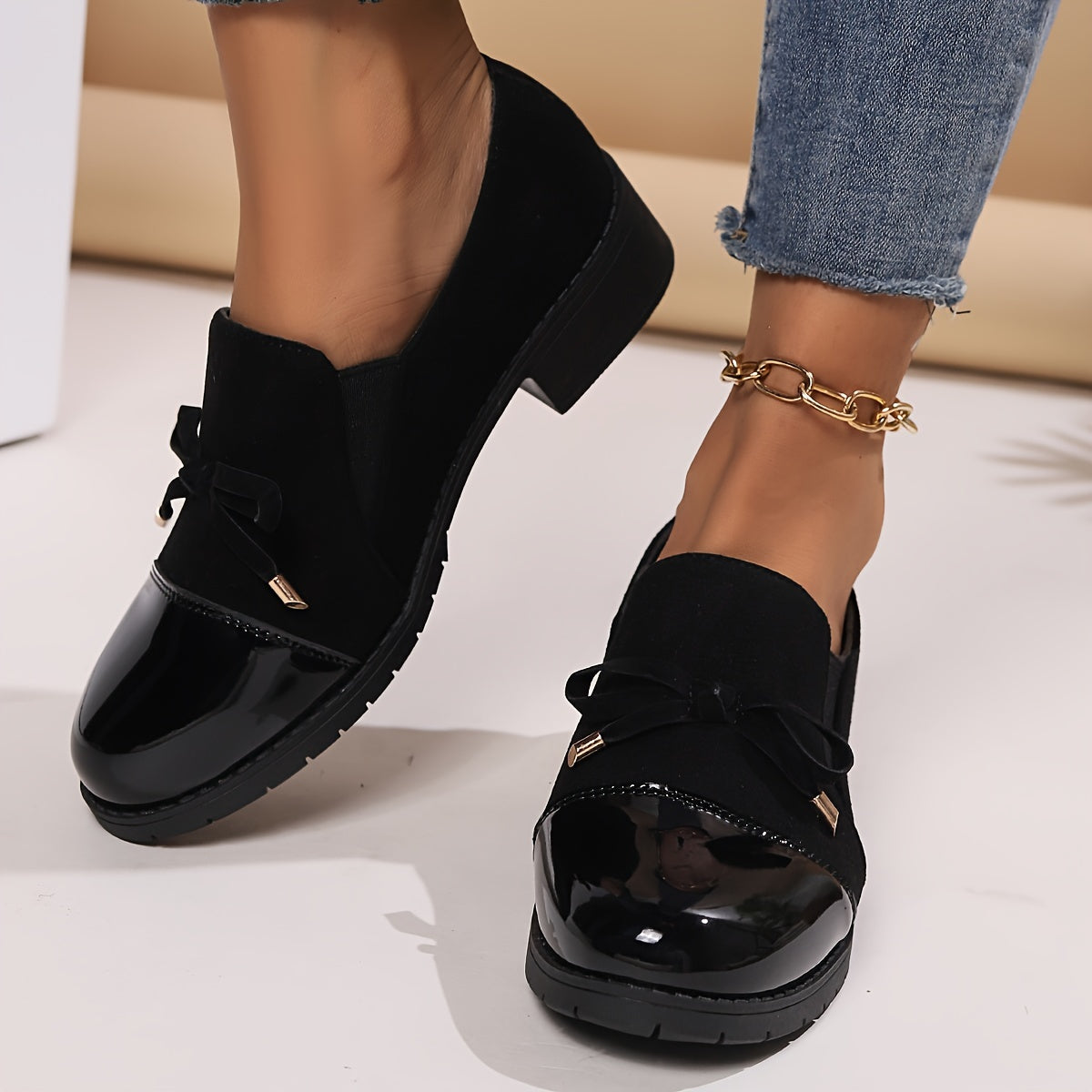 Grace | Patent Cap Toe Comfort Loafers