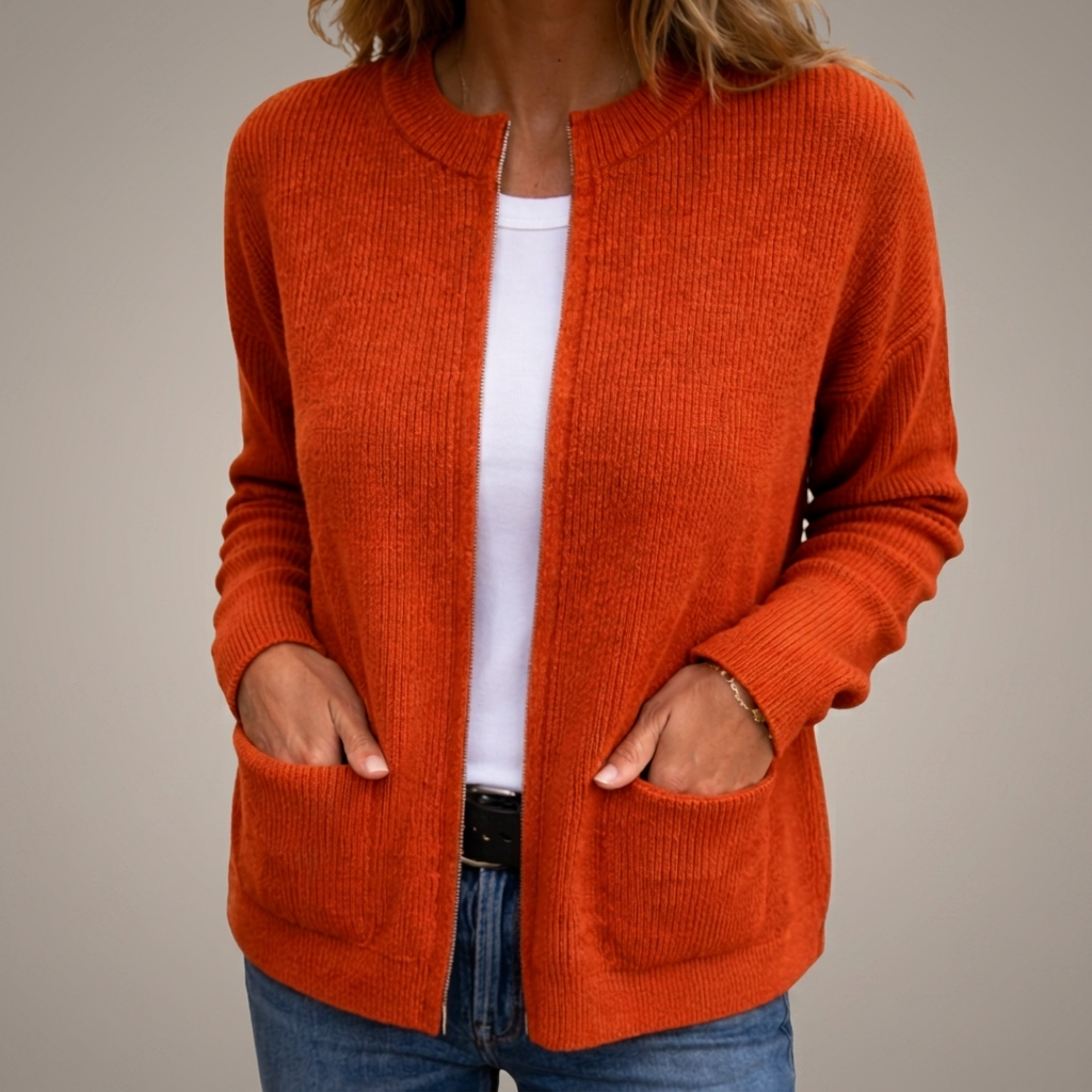 Nikka | Warm Knit Zip Cardigan