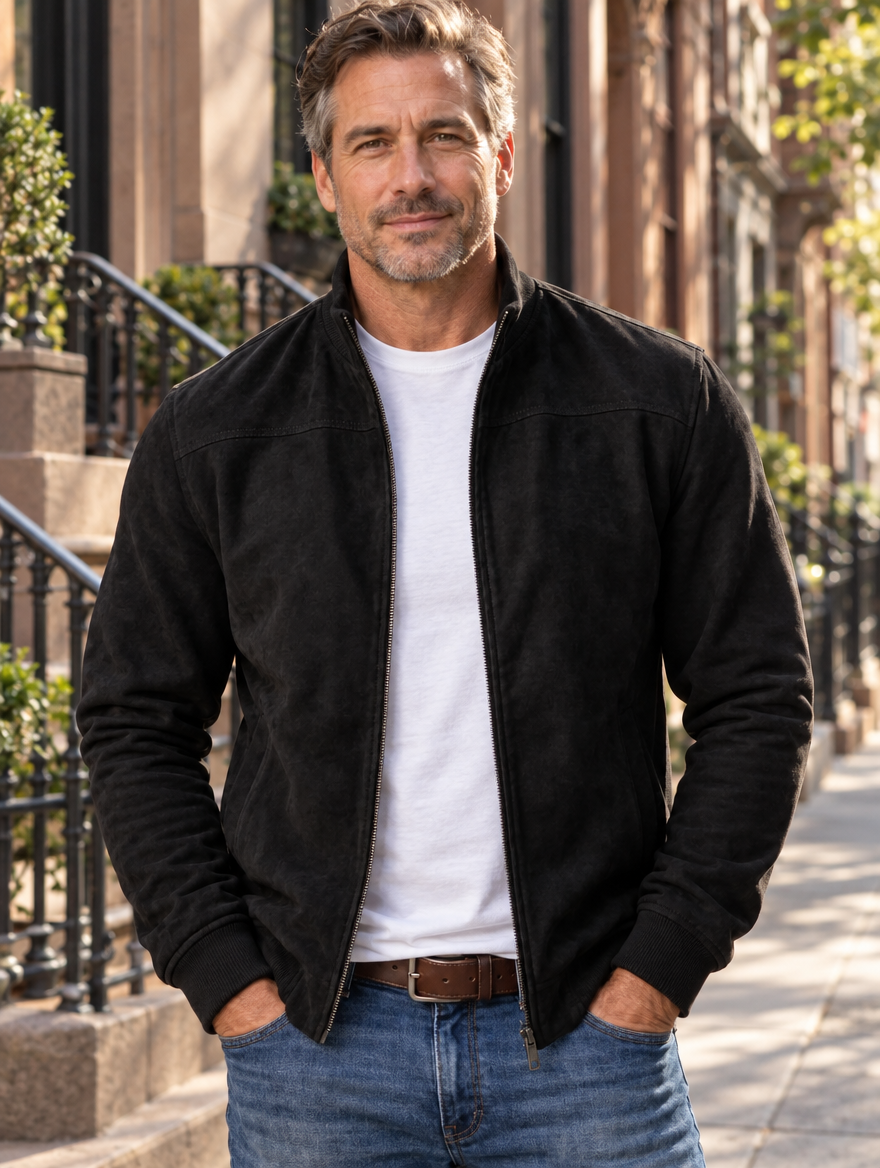 Alden | Textured Bomber Jacket