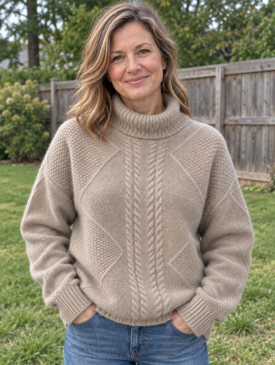 Elodie | High-Neck Textured Sweater