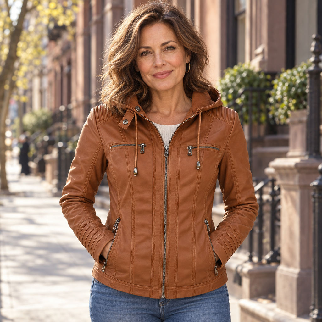 Maelle | Quilted-Shoulder Mid-Season Jacket