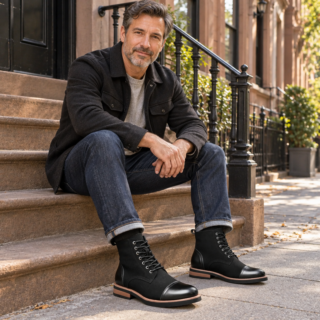 Weston | Cap-Toe Lace-Up Ankle Boots