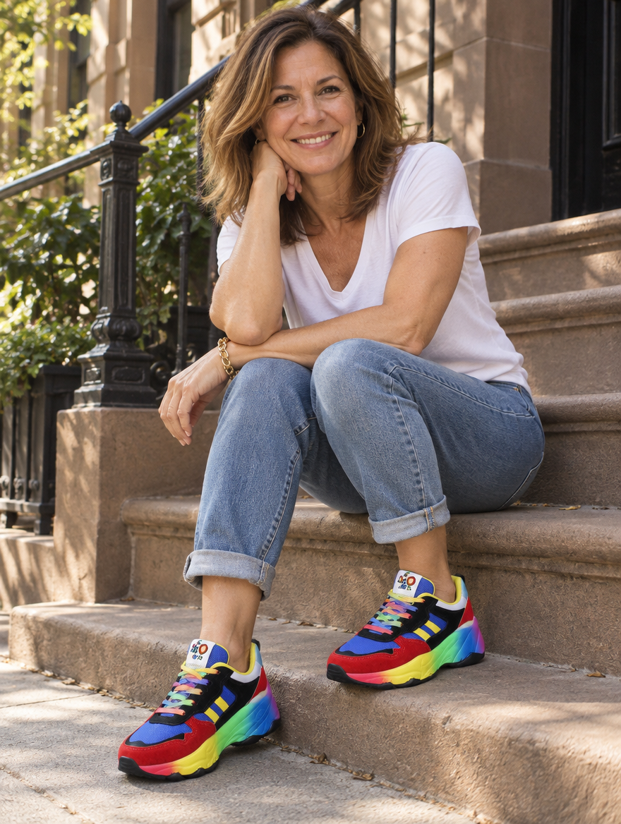 Maribel | Rainbow-Detail Platform Sneakers